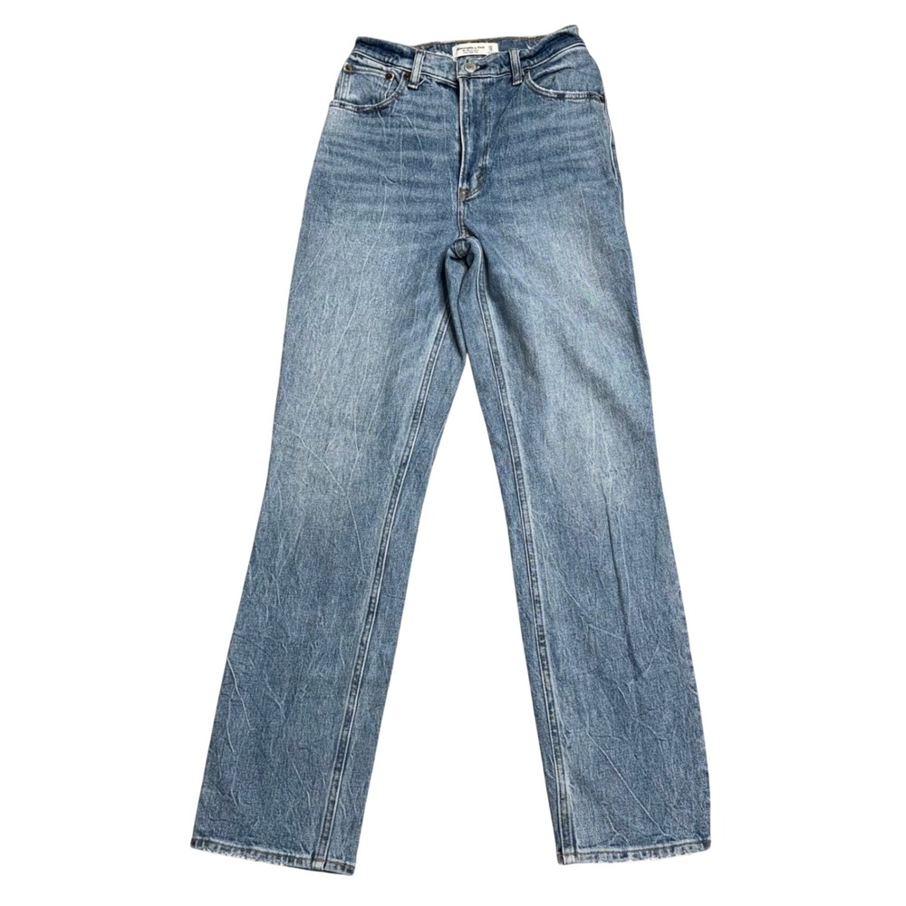 Abercrombie‎ & Fitch 90s Straight Jeans Womens 25/0R Blue Excellent Curve Love